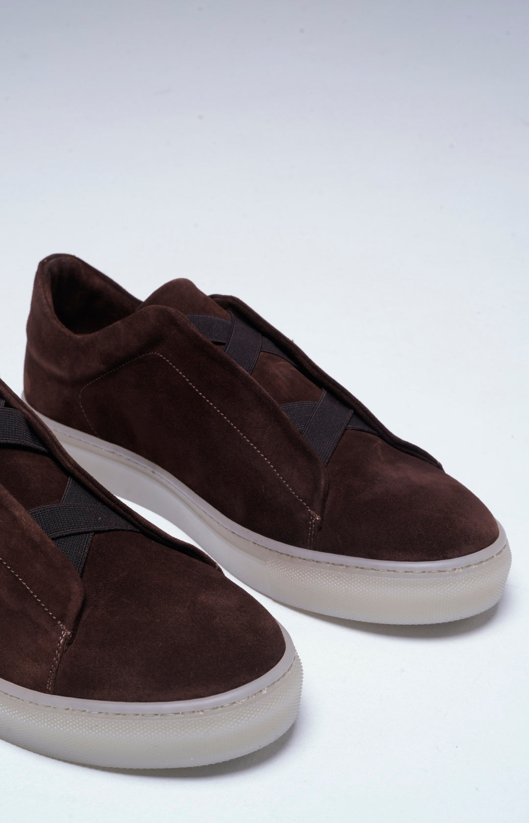 "NEW" Sneakers slip-on in pelle scamosciata