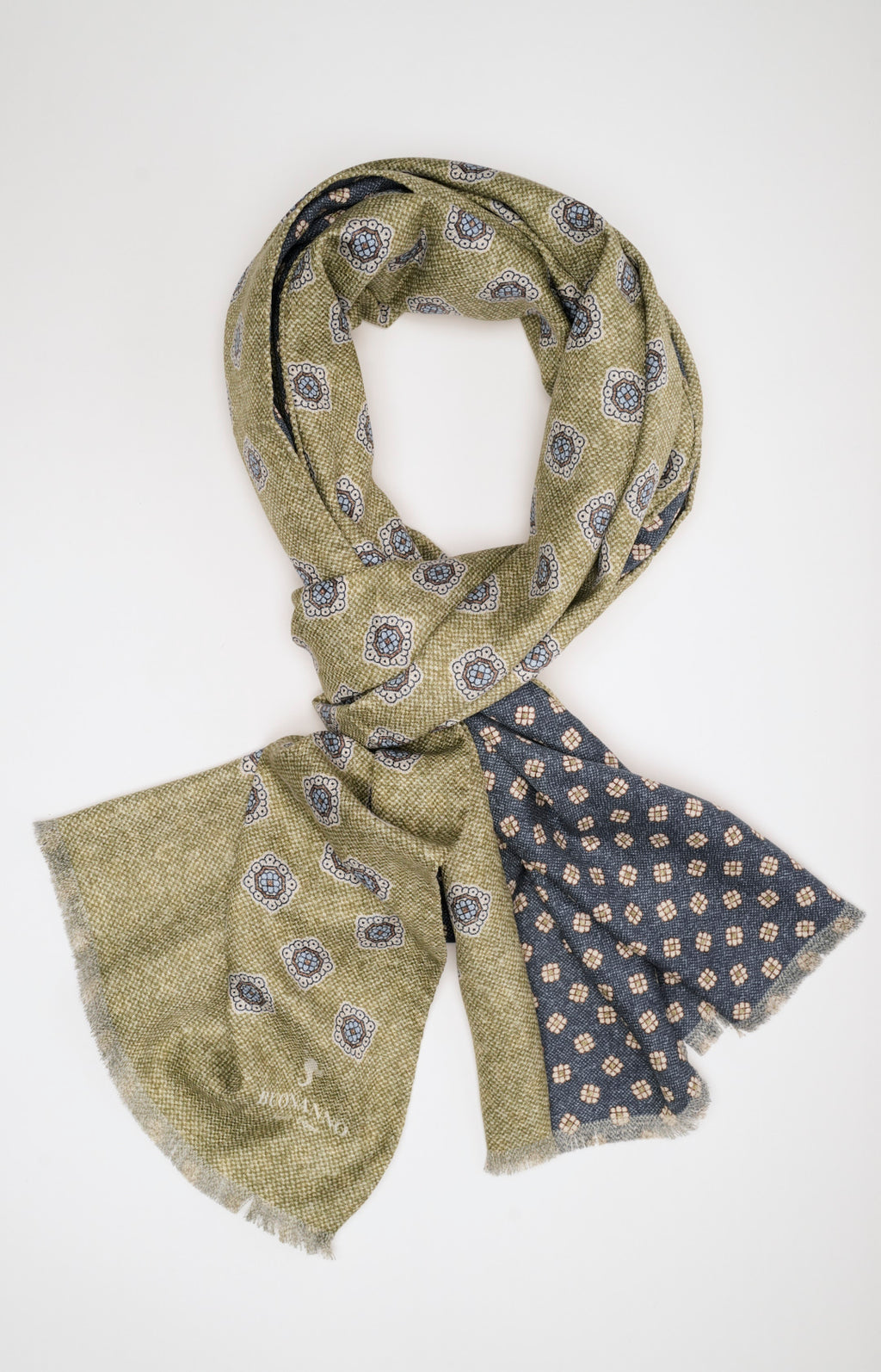 Double patterned silk scarf