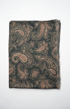 Patterned scarf in ultra-light cashmere and silk