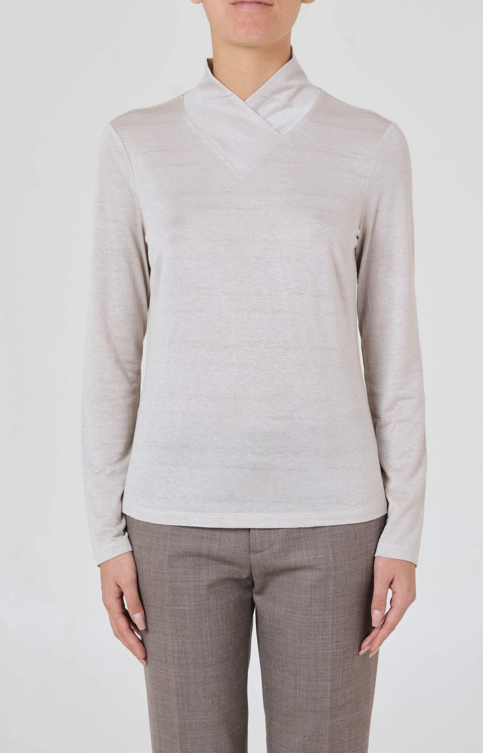 Cross-neck sweater