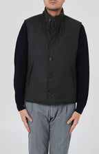 Reversible wool and suede vest
