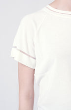 Twin-set in maglia con inserti in tulle