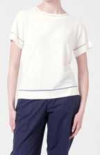 Twin-set in maglia con inserti in tulle