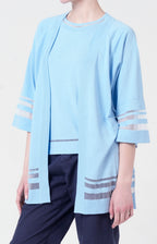 Twin-set in maglia con inserti in tulle