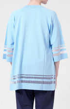 Twin-set in maglia con inserti in tulle