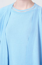 Twin-set in maglia con inserti in tulle