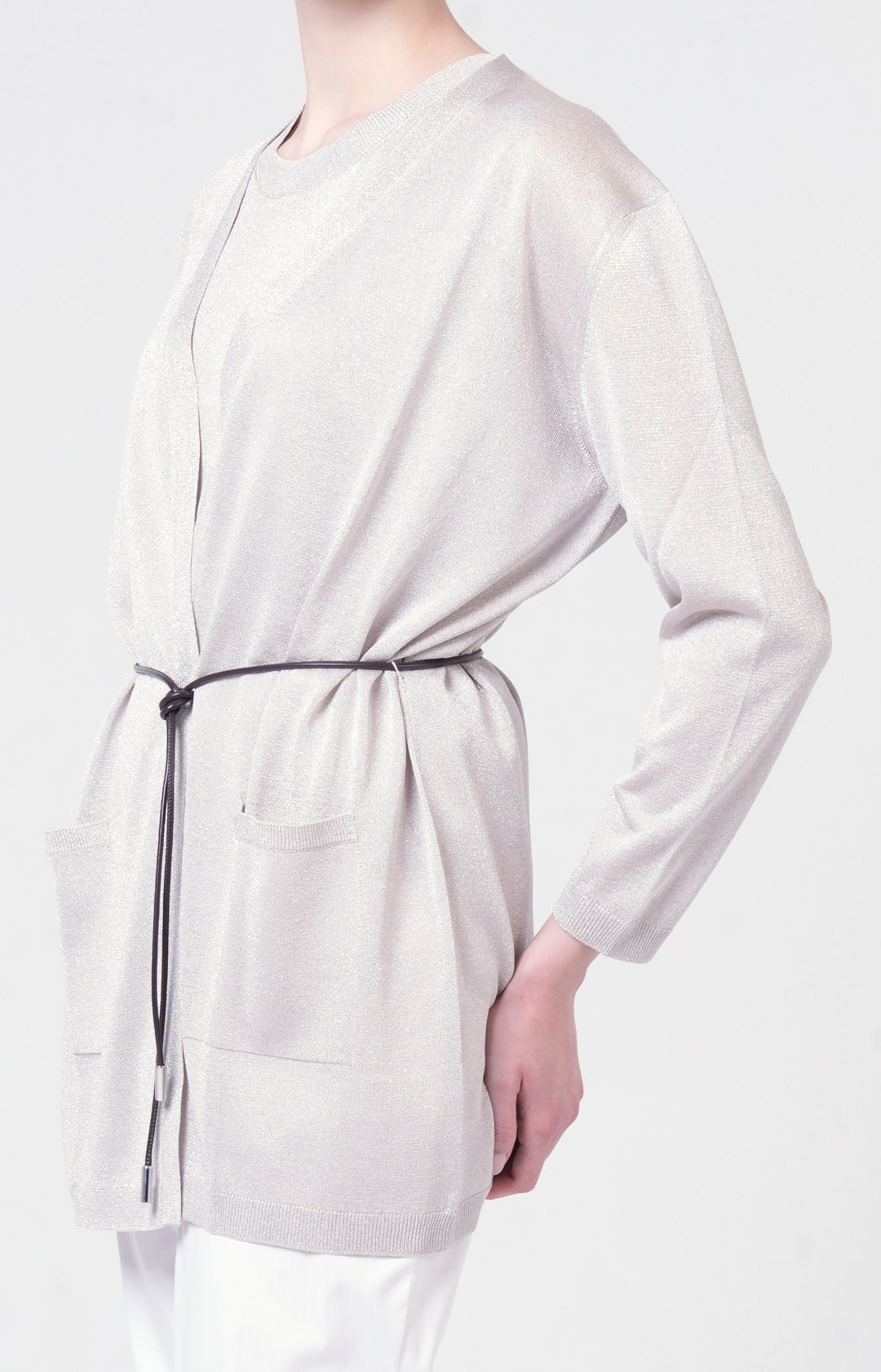 Twin-set in lurex con cintura