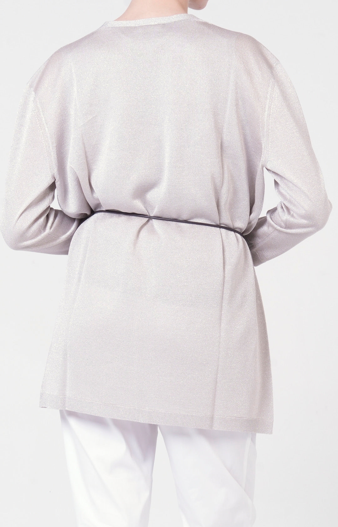 Twin-set in lurex con cintura