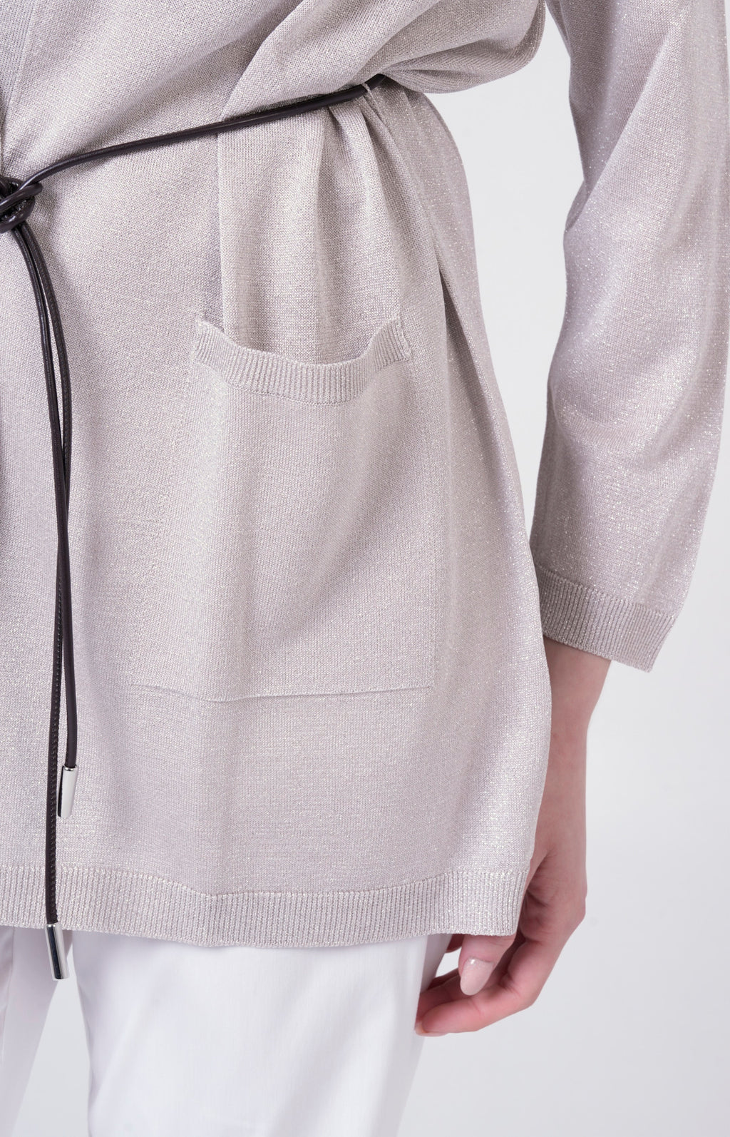 Twin-set in lurex con cintura