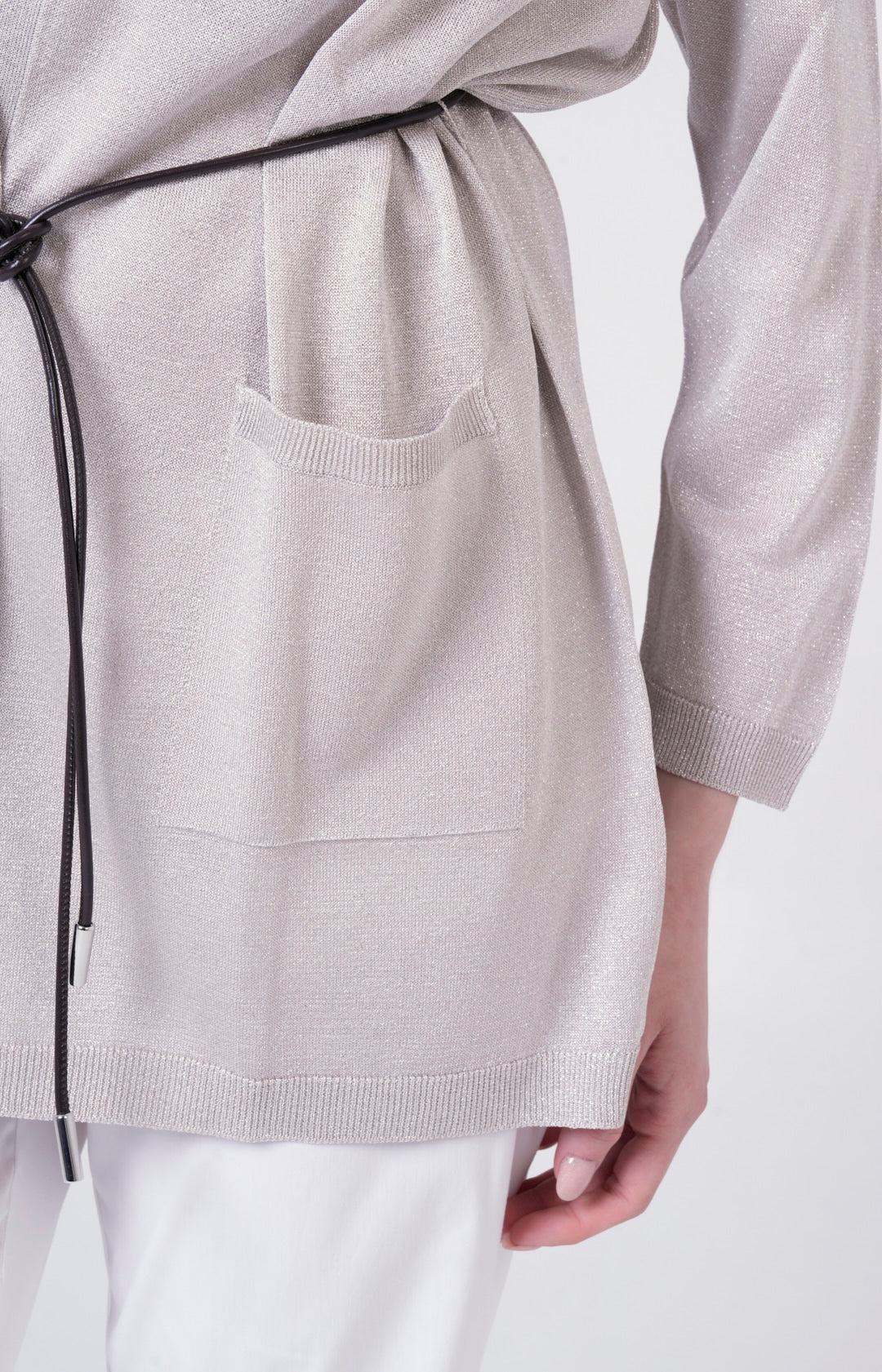 Twin-set in lurex con cintura