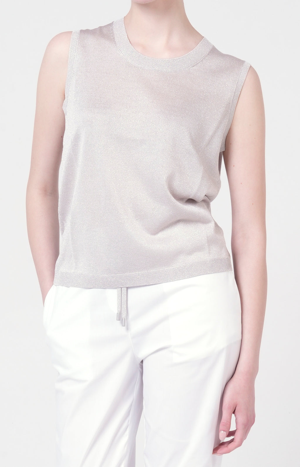 Twin-set in lurex con cintura