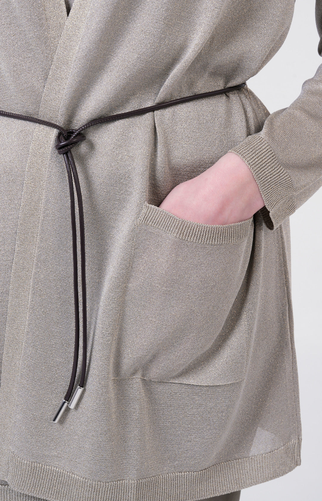 Twin-set in lurex con cintura
