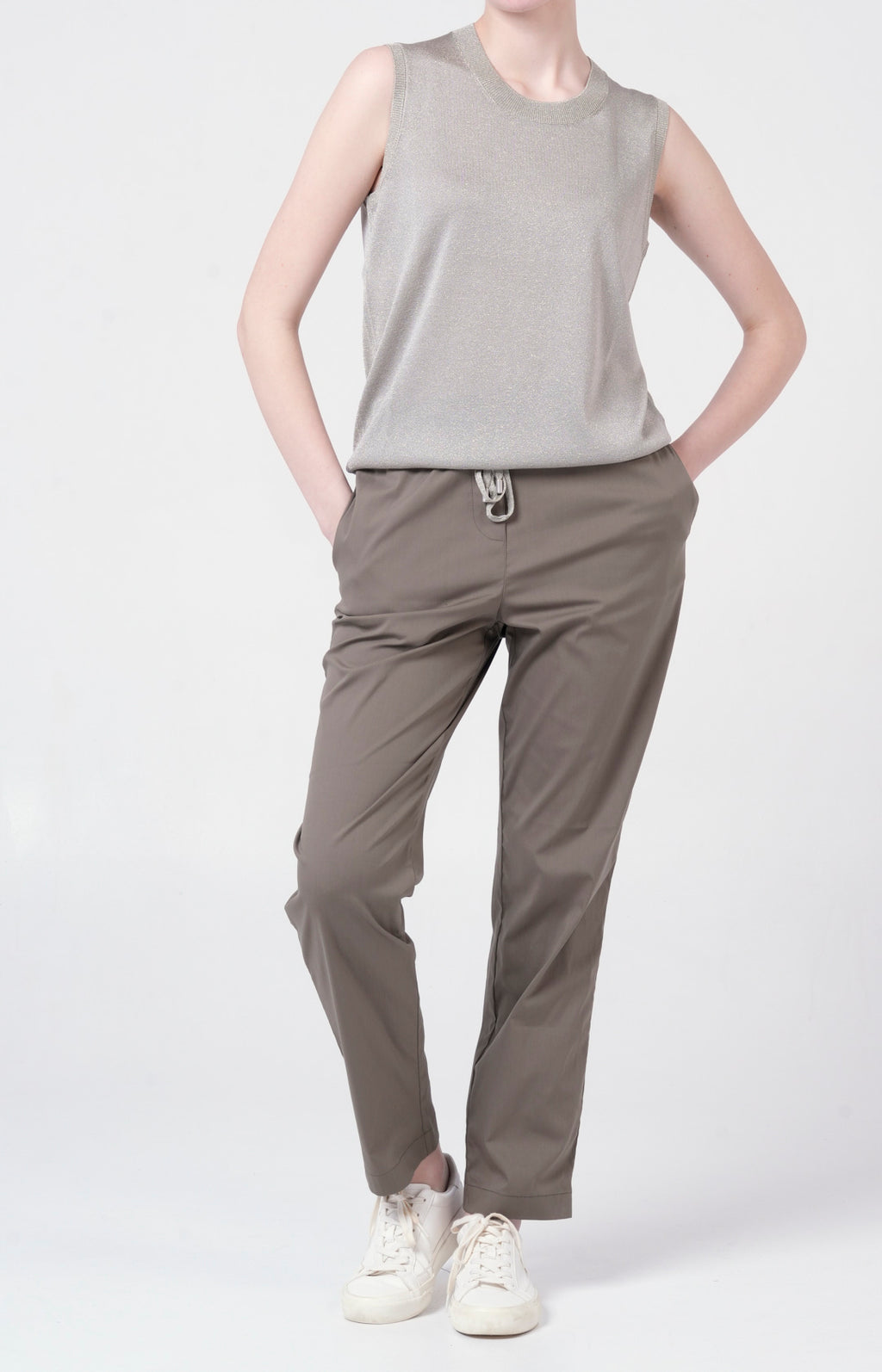 Twin-set in lurex con cintura