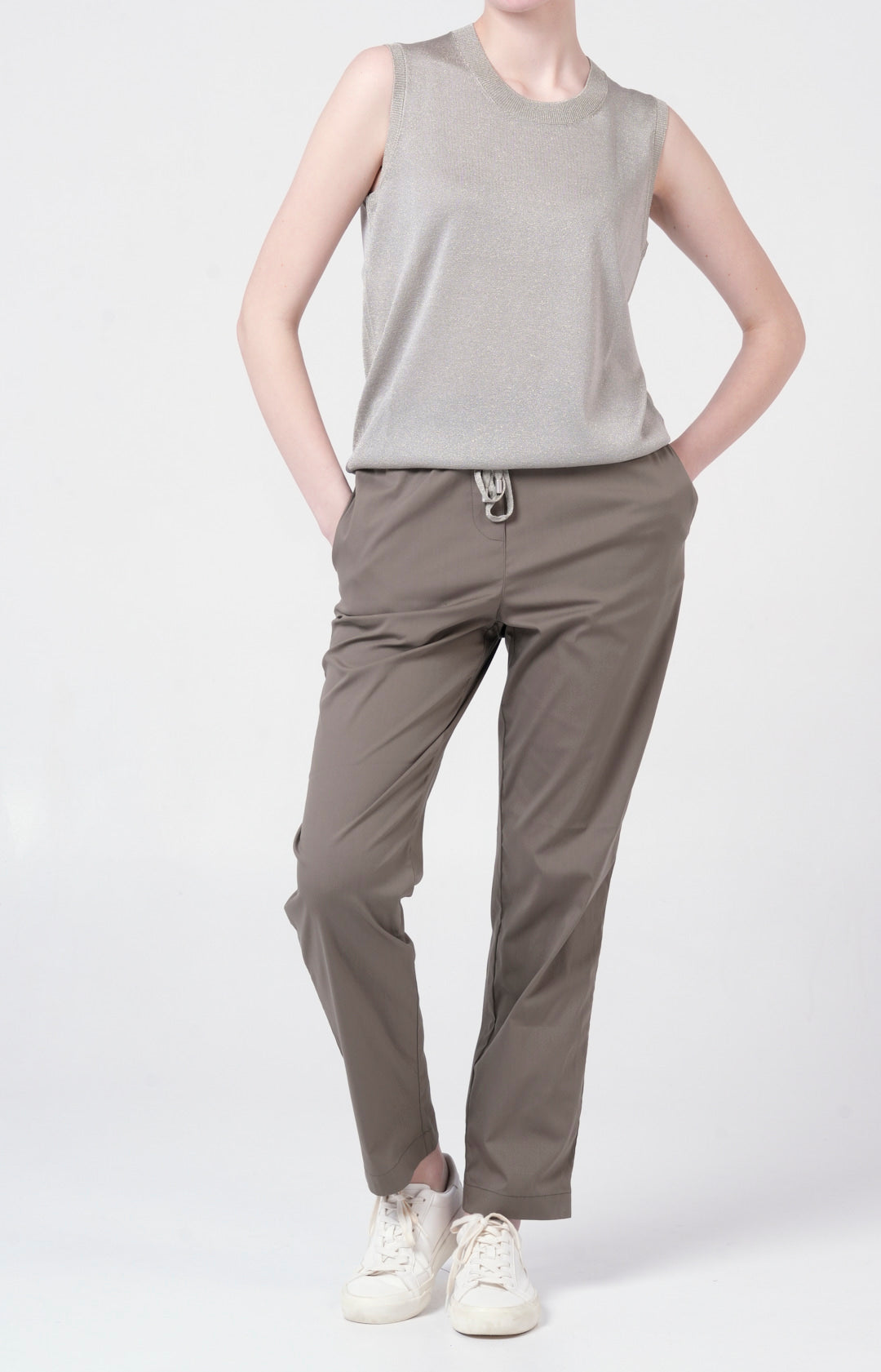 Twin-set in lurex con cintura